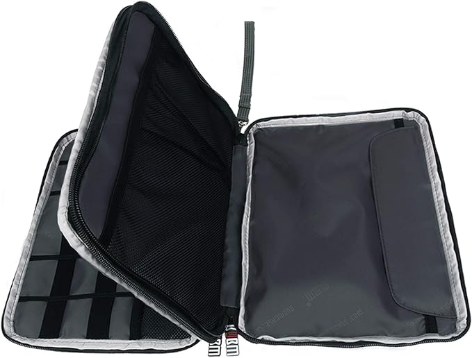 BUBM Double Layer Electronics Organizer, Travel Gadget Bag for Cables, Memory Cards, Flash Hard Drive and More, Fit for iPad or Tablet(up To 9.7")--Large, Dark Blue