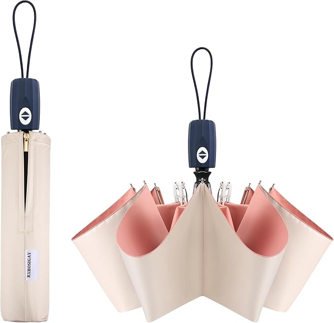 Color Glue Coating Sun Umbrella UV Protection Compact Folding Windproof Parasols Travel Auto Open Close Blocking UV 99.98%