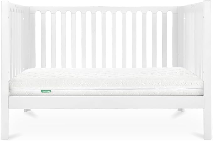 Newton Baby Galileo Standard Crib, Solid Beech Wood in White Color, 3-in-1 Convertible Crib with Toddler Bed Conversion Kit, Ultra-Safe Non-Toxic Finish