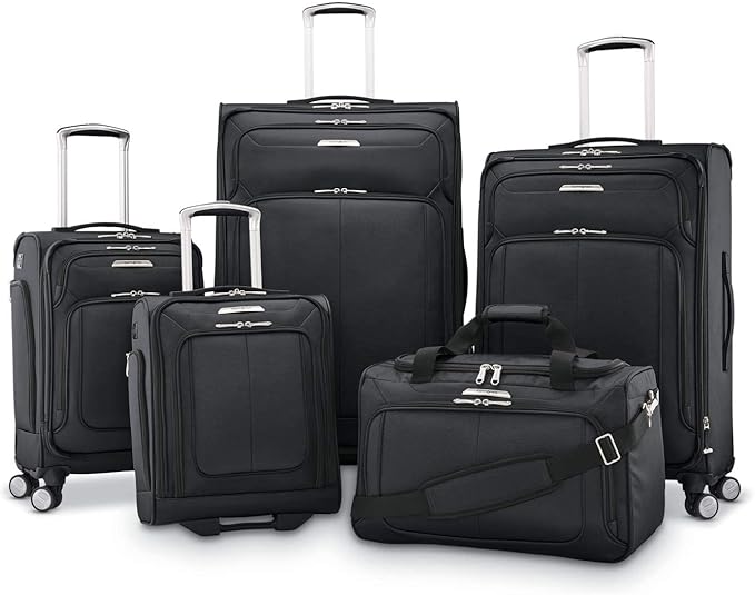 Samsonite Solyte DLX Softside Expandable Luggage with Spinner Wheels, Midnight Black, Carry-On 20-Inch
