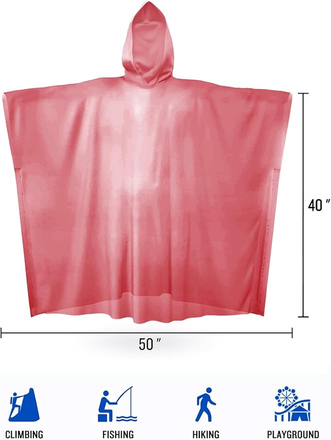 SaphiRose Disposable Rain Ponchos Emergency Clear Poncho