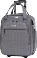 EMPSIGN Underseat Carry On Wheeled - 16" Carry on Bag with Wheels Multi-functional Lightweight Rolling Bag Overnight Weekender Small Suitcase for Women Men Travel Business, Dark Grey