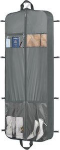 Zilink 60" Long Garment Bags for Travel Waterproof Dress Bags for Gowns Hanging Dress Bags for Closet Storage with Adjustable Handles and Stable Buckles for Dresses Suit Coats Tuxedos, Grey