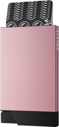 VULKIT Pop up Card Holder Minimalist Credit Card Holder RFID Blocking Slim Metal Card Case for Men or Women(Rose Gold)