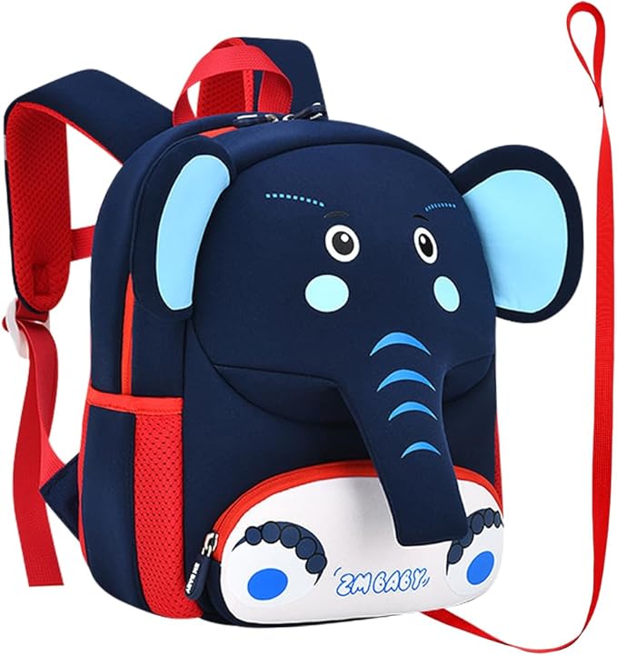 Padgene Toddler Harness Backpacks Safety Leash Kids Anti Lost Kindergarten Preschool Backpack Neoprene Lightweight Animal Schoolbag 3D Cartoon Dinasour Mini Travel Bag for Boys Girls Ages 3-5