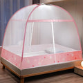 Pop-Up Mosquito Net Tent for Beds Portable Folding Canopy with Net Bottom, Fits Twin to King Size 79x71x59inch, Easy Install Wash for Baby Adults, Indoor Outdoor Use (Pink Rabbit- King Bed)