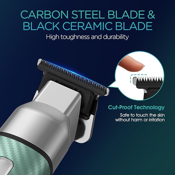 VOYOR Body Hair Trimmer for Men,Electric Razor,Versatile Groin & Body Trimmer,Waterproof and Cordless Shaver,Manscaper for Men,USB-C Charging Groomer,Ceramic Blade Razor Male Grooming HT310 (Green)