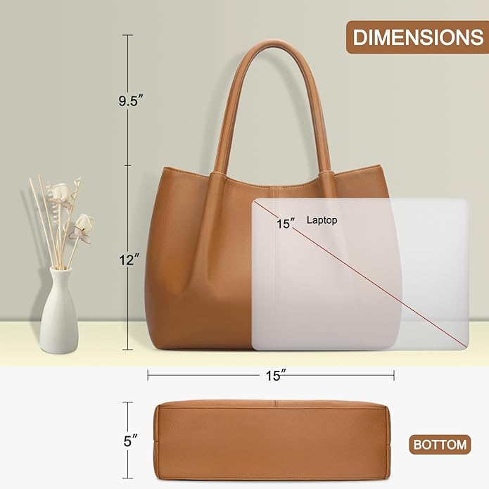KKXIU Tote Bag for Women Vegan Leather Shoulder Purse Large Capacity Travel Bag