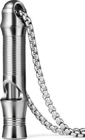 TISUR Titanium Emergency Whistle,EDC Safety Whistles Necklace Loud up to 120db,Survival Whistles for Survival,Hiking,Camping,Pets Training