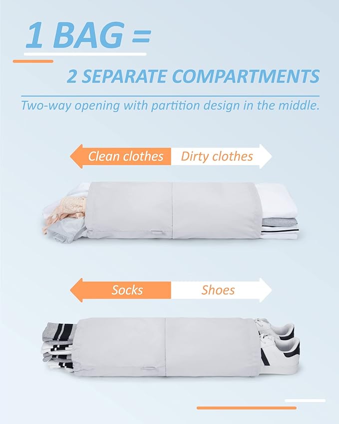 BAGSMART 6 Set Compression Packing Cubes - Lightweight Travel Essentials, Durable Luggage Organizer