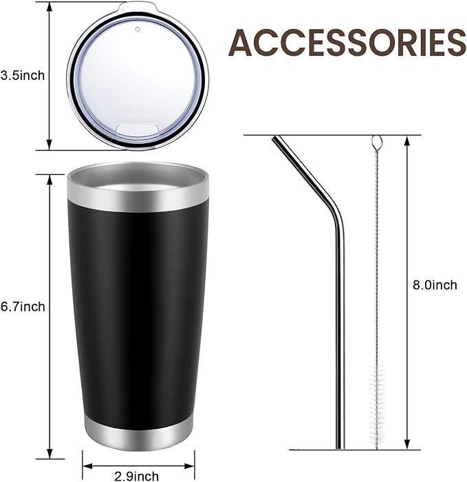 MEWAY 20oz Tumbler 8 Pack Double Wall Vacuum Insulated Travel Glitter Mug Bulk, Stainless Steel Tumblers with Lid and Straw, Powder Coated Coffee Cups for Woman(Rainbow Navy,Set of 8)