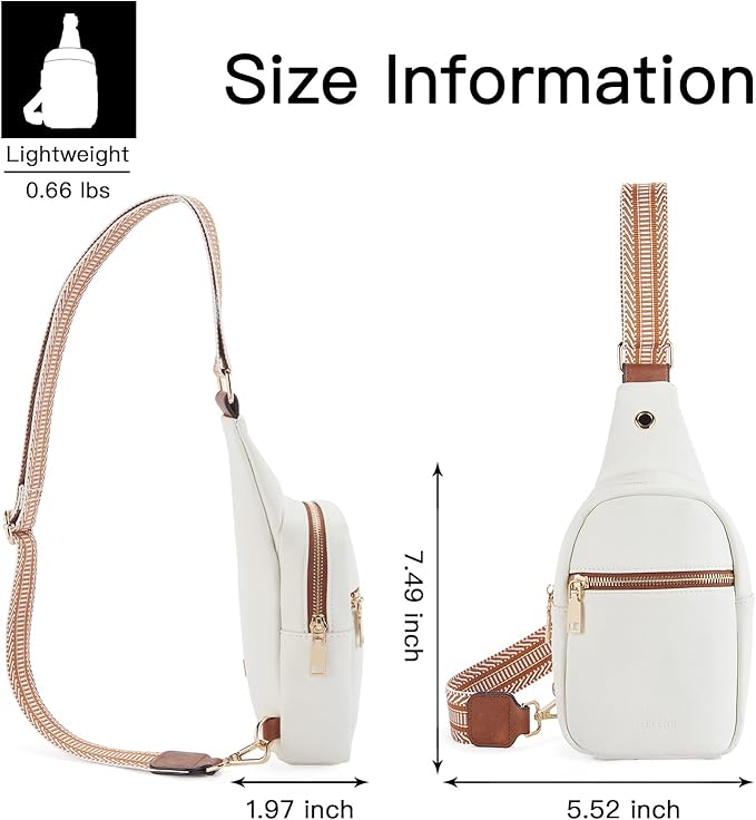 Telena Small Sling Bag for Women Leather Crossbody Fanny Packs Chest Bag for Women