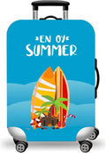 WUJIAONIAO Travel Luggage Cover Baggage Suitcase Cover Protector Skins 18-32 Inch (Beach surfing, S (for 18-20 inch luggage))