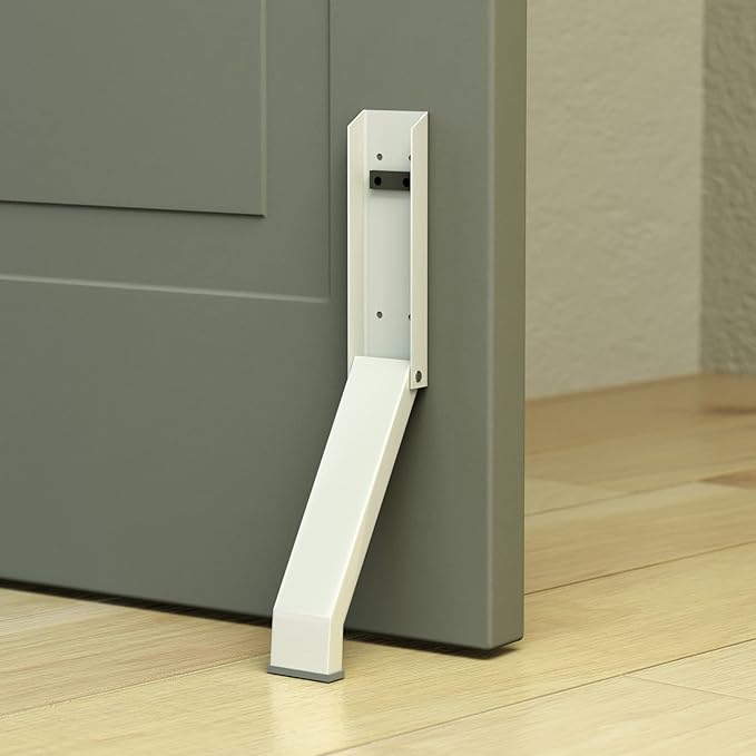 Door Stopper, Door Holder, No Drilling Door Stoppers, Easy Pedal Kick Down Door Stop(White x 1 Pack)