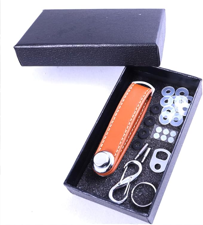 Compact Key Holder - Stylish & Practical Pocket Key Organizer With Secure Locking Mechanism. (Brown)