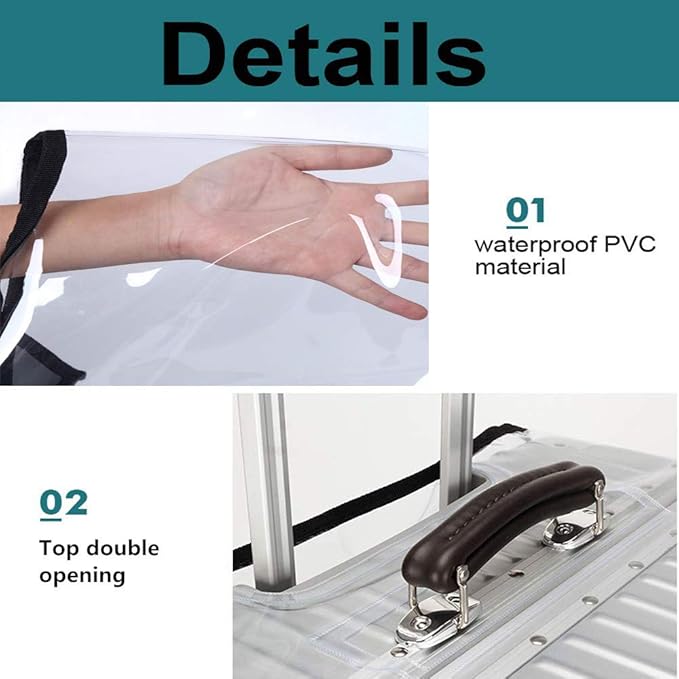 24 Inch PVC Luggage Protector Cover for TSA Approved Clear Suitcase Protector 24-25 Inch Transparent Luggage Protective Cover Case Suitable for 24"-25"
