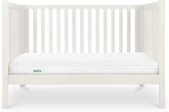 Newton Baby Galileo Standard Crib, Solid Beech Wood in Warm White Color, 3-in-1 Convertible Crib with Toddler Bed Conversion Kit, Ultra-Safe Non-Toxic Finish