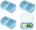 4PCS Small Pill Case Travel Pill Box Cute Pill Organizer for Purse Portable Daily Medicine Organizer 2 Compartment Pill Holder for Vitamins, Fish Oil, Supplements
