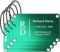 Luggage Tags for Suitcases 4 Pack: Personalized Luggage Tags for Backpacks & Bags Tags with Coustomizable Texts (Green)