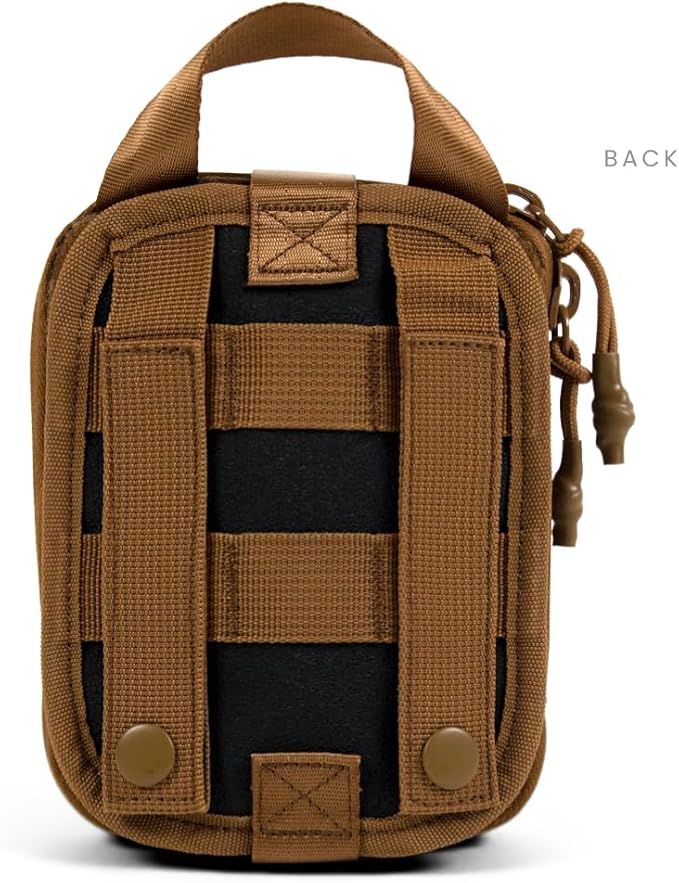 My Medic Sidekick - Camping Hiking and Backpacking First Aid Kit - 70 Items - HSA and FSA Eligible - Small Ifak Great for Travel or Motorcycle - Portable Emergency Kit – Coyote