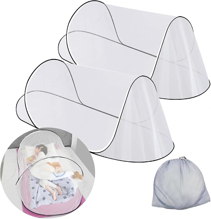 SuperDen Pop Up Mosquito Net Tent for Bed, Camping, Travel, Patio, Outdoor (2 PCS)