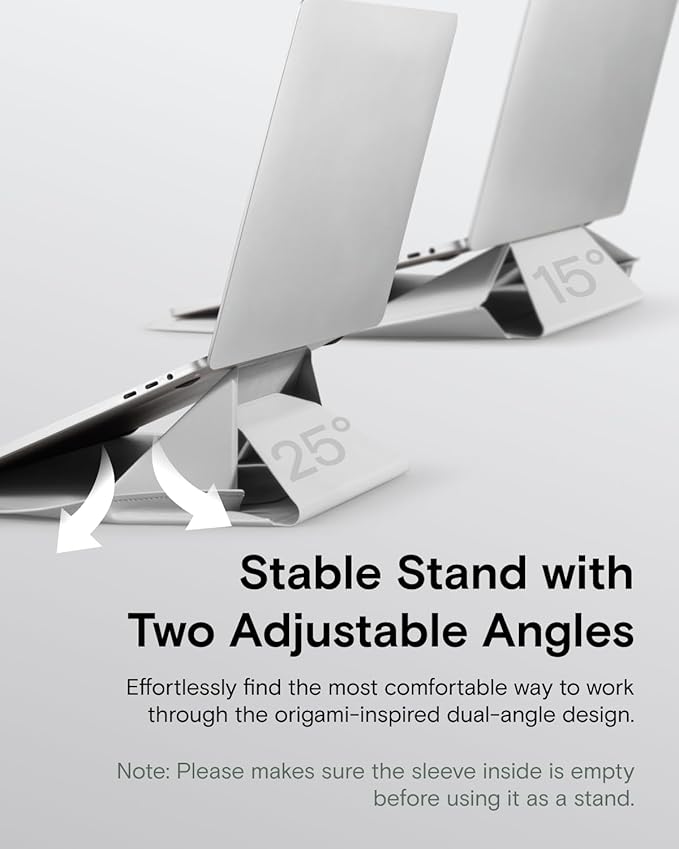 MOFT Laptop Carry Sleeve, 2-in-1 Laptop Bag & Stand for 14" MacBook Air/Pro & Dell/HP/Lenovo/Asus, Stylish Slim Computer Sleeve Bag with Expandable Storage for Computer Accessories, Misty Cove