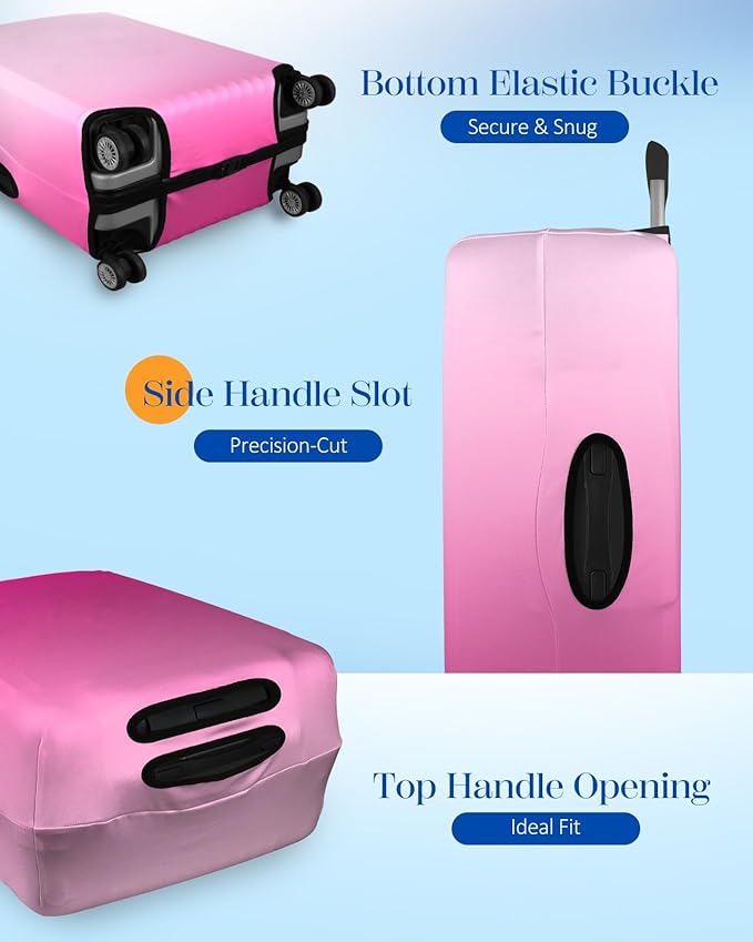 Slohif Luggage Cover for Suitcase Tsa Approved Protector - Luggage Sleeve Large Suit Case Cover Travel Stretch Baggage Case Protective Washable Fit 21-23 Inch Rose Gradient S