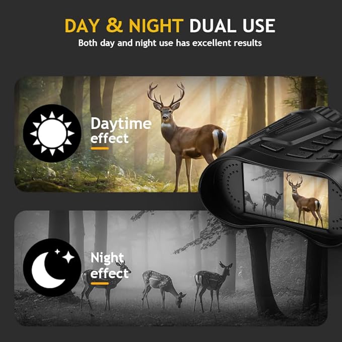 Night Vision Binoculars for Adults, 4K HD Night Vision Goggles with Video Recording, for Men, Boys, Father's Day, Christmas for Outdoor Night Adventure, Wildlife Watching