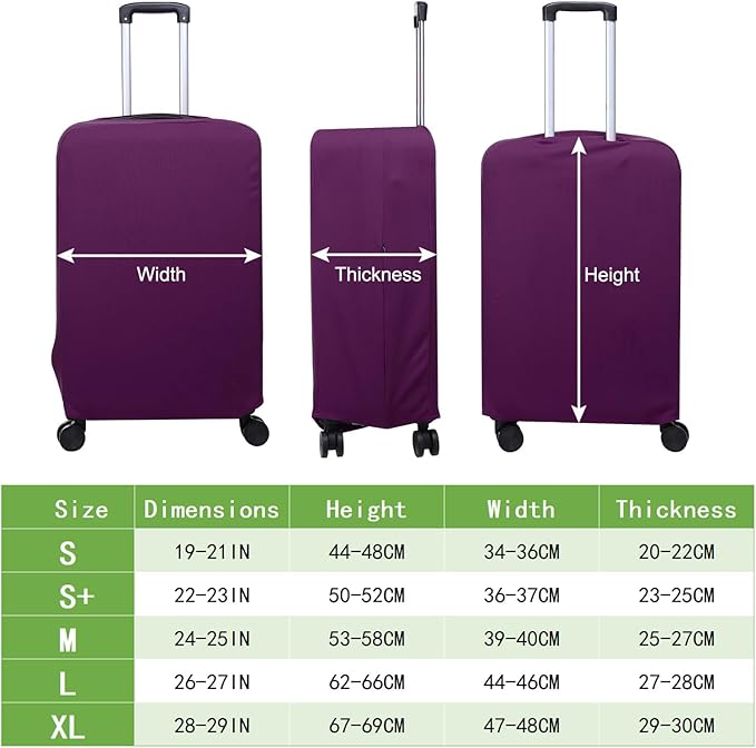 PATIKIL Luggage Cover, Suitcases Covers Elastic Carry on Cover Protector Washable Scratch-Resistant Fits 22-23 Inch Luggage for Travel Business Trips, Purple