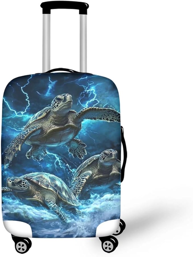 Sea Turtle Suitcase Cover Fits 26-29 Inch Luggage with Zipper Anti-Scratch Spandex Luggage Cover Washable Stretchable Travel Suitcase Covers for Luggage Universal Baggage Cover(Size L)