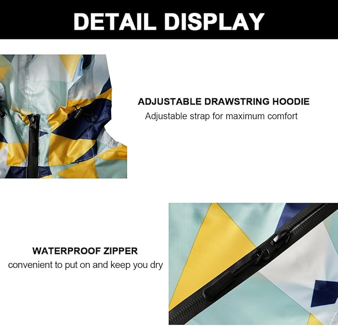 Rain Poncho Jacket Coat Hooded Zipper Style for Women/Men/Adult with Pocket