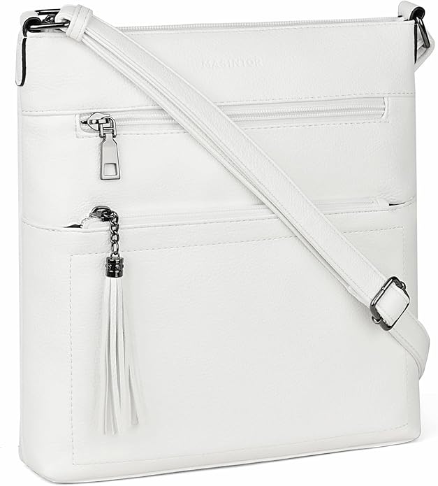 MASINTOR Crossbody Purses for Women, Multi Pocket Casual Crossbody Bag, Adjustable Strap Shoulder Bag with Tassel