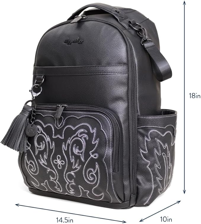 Itzy Ritzy Large Capacity Boss Plus Baby Backpack Diaper Bag Featuring 19 Pockets, Outlaw Black