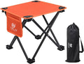 Opliy Camping Stool, Folding Small Chair Portable Camp Stool for Camping Fishing Hiking Gardening and Beach, Camping Seat with Carry Bag (Orange)