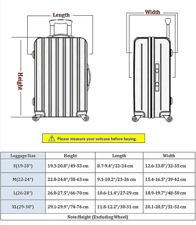 7-Mi Travel Luggage Cover Elastic Sleeve 22"-24" Anti-Scratch Suitcase Protector Cover Size M, Bohemia