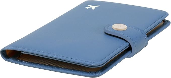 ZOPPEN Passport Holder Women, Passport Cover Travel Wallet Rfid Blocking Passport Wallet Cover Case Travel Essentials Document Organizer, Denim Blue