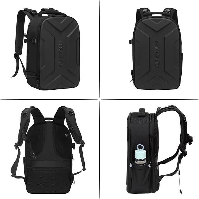 MOSISO Camera Backpack, DSLR/SLR/Mirrorless Photography Camera Bag Waterproof Artistic Geometric Hardshell Case with Tripod Holder&15-16 inch Laptop Compartment for Canon/Nikon/Sony, Black
