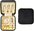 Travel Jewelry Case, Small Plush Velvet Jewelry Box for Women and Girls, Portable Jewelry holder organizer for Rings Earrings Necklaces Bracelets(Black)