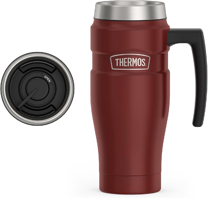 THERMOS Stainless King Vacuum-Insulated Travel Mug, 16 Ounce, Rustic Red