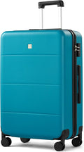 Hanke 26 Inch Checked Luggage Medium Hard Shell Suitcases with Wheels Lightweight Hard Case Luggage for Women Men(Caribbean Blue)
