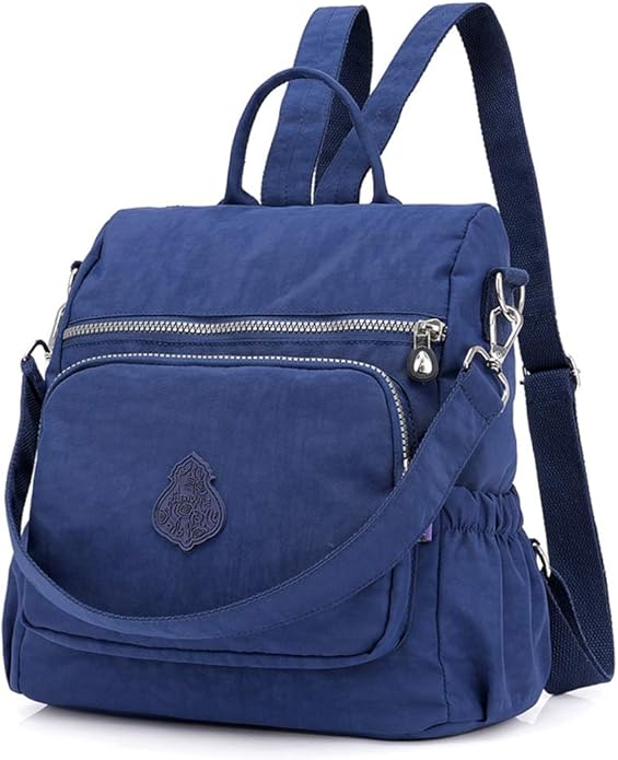 MINTEGRA Women Shoulder Backpack Multi-Pocket Nylon Purse Large Capacity Waterproof Casual Daypack
