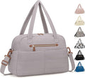 Travel Duffle Bag,Puffer Carry On Duffel Bag with Laptop Compartment Waterproof Overnight Weekender Bags for Women Large Hospital Tote Bags for Labor and Delivery(Large,Khaki Gray)