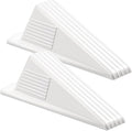 Frienda 2 Pcs Jumbo Door Stoppers Heavy Duty Door Stopper Tall up to 2inch Tall Wedge TPR Large Wedge Stackable Big Rubber Doorstop for Hotel Carpet Hardwood Concrete and Tile (White)