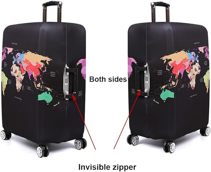 MosaiRudo Thicker Luggage Cover Elastic Suitcase Cover Protector Fits 18-32 Inch Suitcase Travel Accessories (TKM0071, M)