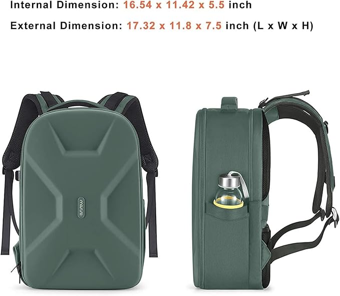 MOSISO Camera Backpack, DSLR/SLR/Mirrorless Photography Camera Bag 15-16 inch Waterproof Hardshell Case with Tripod Holder&Laptop Compartment Compatible with Canon/Nikon/Sony, Emerald Green
