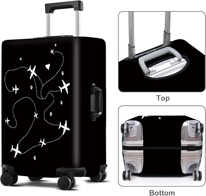 Luggage Cover Washable Suitcase Protector Anti-Scratch,Stretchable Fit for 20-34Inch Luggage Durable Travel Bag Cover with Zipper Closure (Airline, M(fits 24-26Inch suitcase))