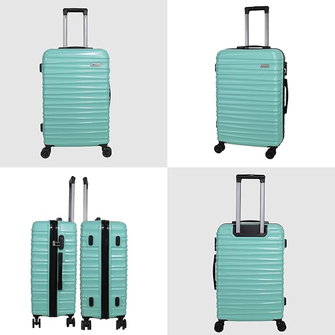 Luggage Sets 3 Piece(20/24/28)-Suitcase Set- Luggage with Wheels-PC + ABS Durable Lightweight Rotating hardshell suitcase 5PCS(Mint Green)…