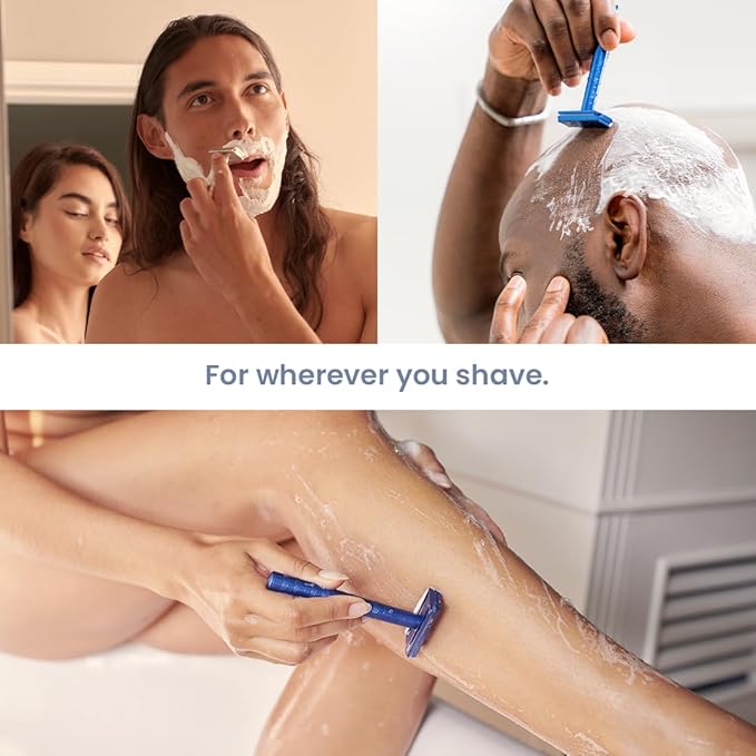 Henson Shaving Razor - Tan Double Edge Safety Razor with 5 Spare Blades - 30° Angled Precision With Superior Blade Rigidity- Reusable Single Blade Razors For Men and Women - Mild Aggression
