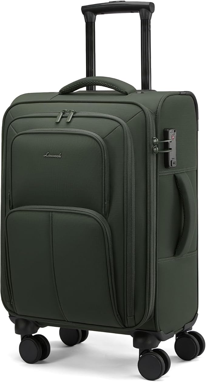 LOVEVOOK Carry On Luggage 22x14x9 Airline Approved, 22 Inch Softside Suitcases with Spinner Wheels, Lightweight Carry-on Suitcase with TSA Lock for Women Men, Large Luggage for Travel Business Trip
