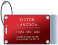 Personalized Luggage Tags for Suitcases -Aluminum Custom Luggage Tags for Backpacks & Bags, Sturdy, Waterproof & Heavy Duty (Red/Card-Sized)